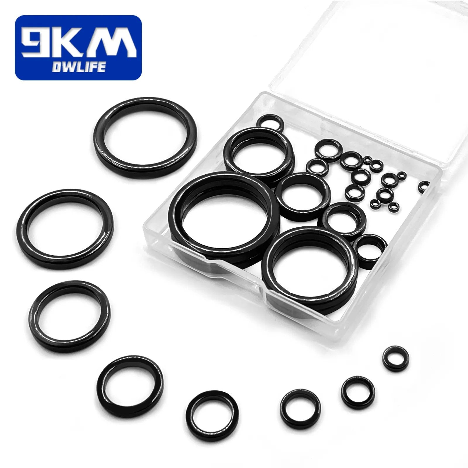 26Pcs Fishing Rod Repair Kit Ring Wear Resistant Ceramic Guide Ring Rod Eye Replacement Kit Fishing Rod Guides Alconite Ring Set