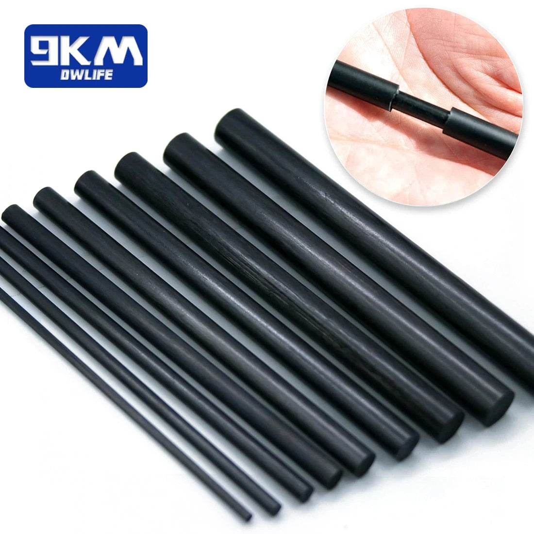 3Pcs Fishing Rod Repair Kit Carbon Fiber Sticks Pole Building Kit Wrap