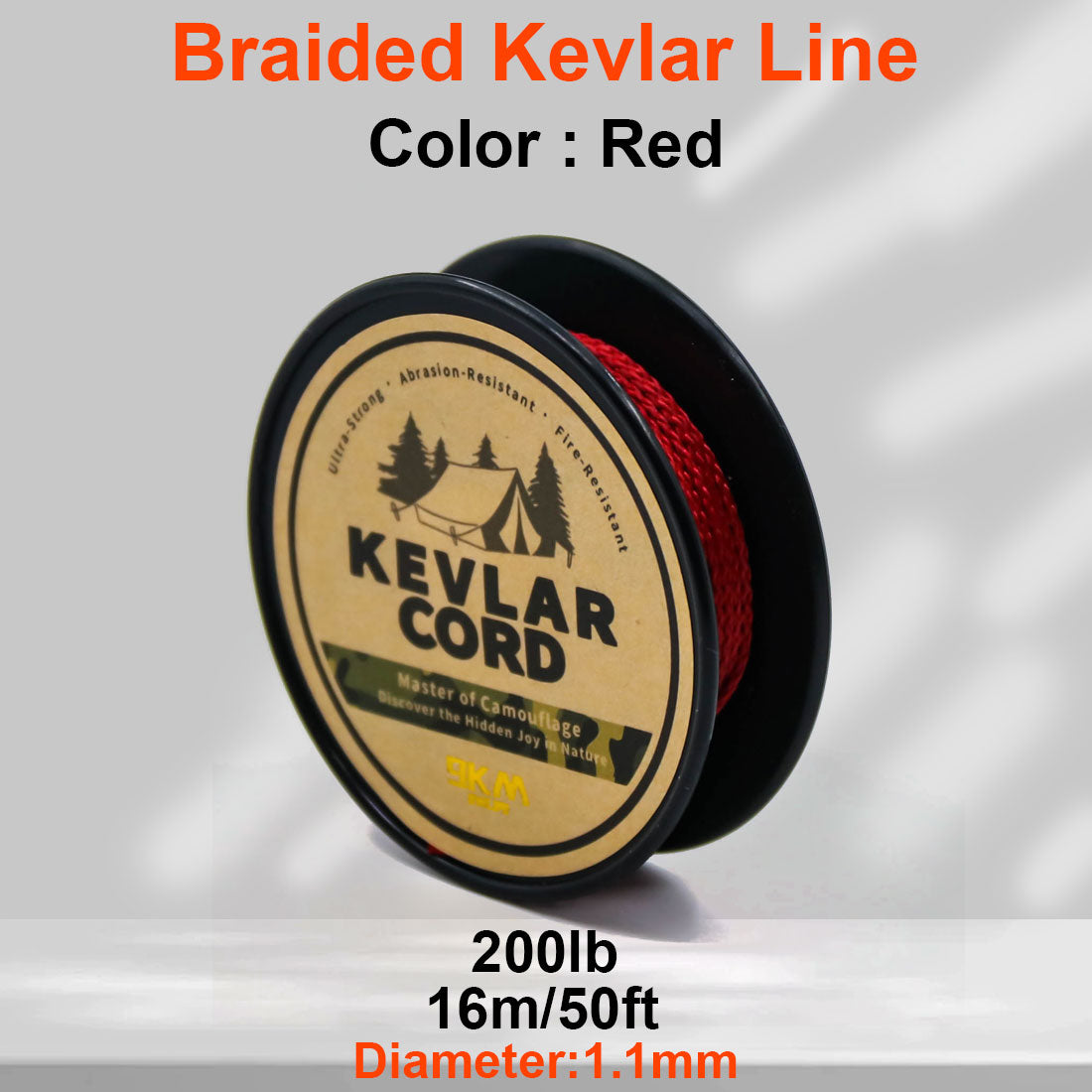 150lb-1500lb Red Braided Kevlar Line
