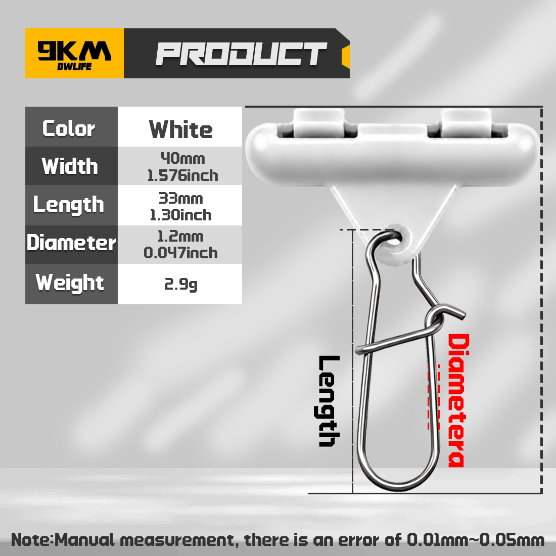 9KM Fishing Sinker Slide 25-100pcs Clip-On Sinker Slide with Duo-Lock Snap Weight Sinker Connector