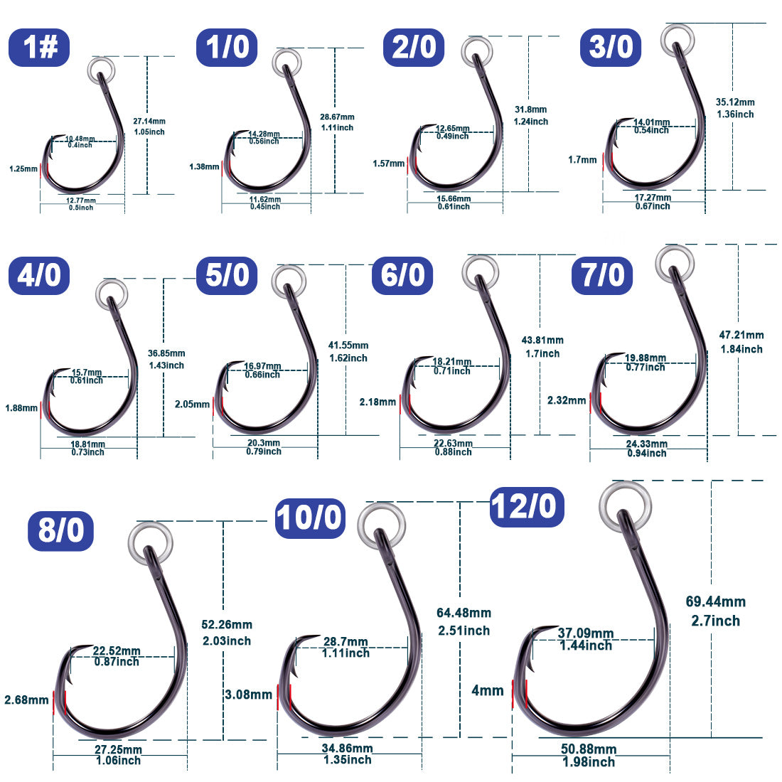 Circle Hooks Fishing with Ringed Eye