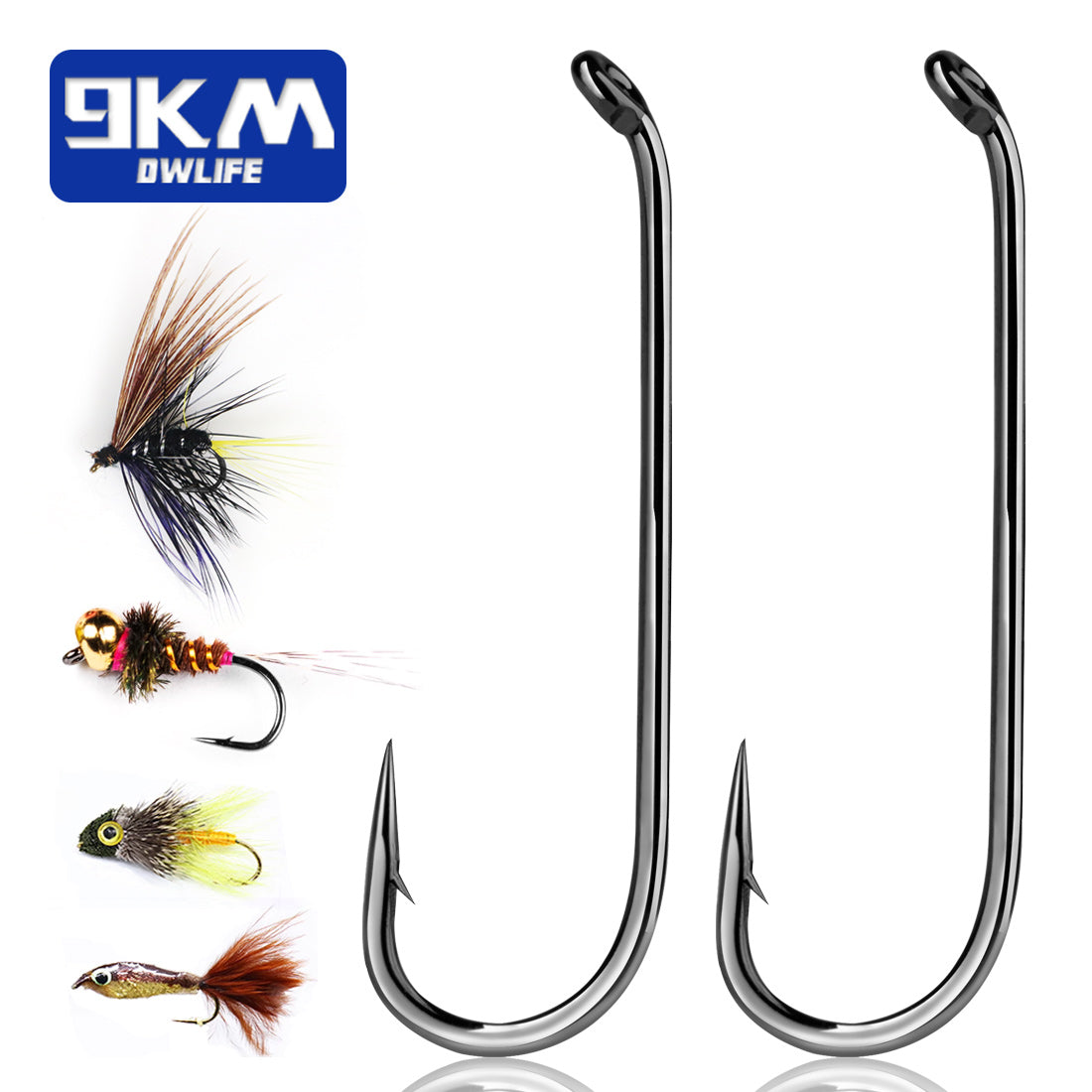 cheap fly fishing hooks 9KM Fly Tying Hooks Nymph Hook 50~200Pcs Jig Hooks Fly Tying Materials