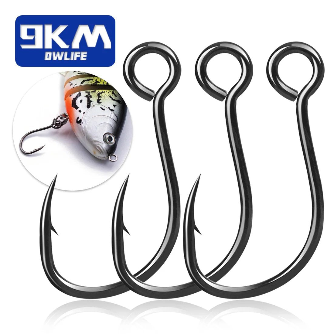 9KM Inline Single Hooks 50~200Pcs Siwash Hooks Saltwater Fishing Lures – 9km-dwlife