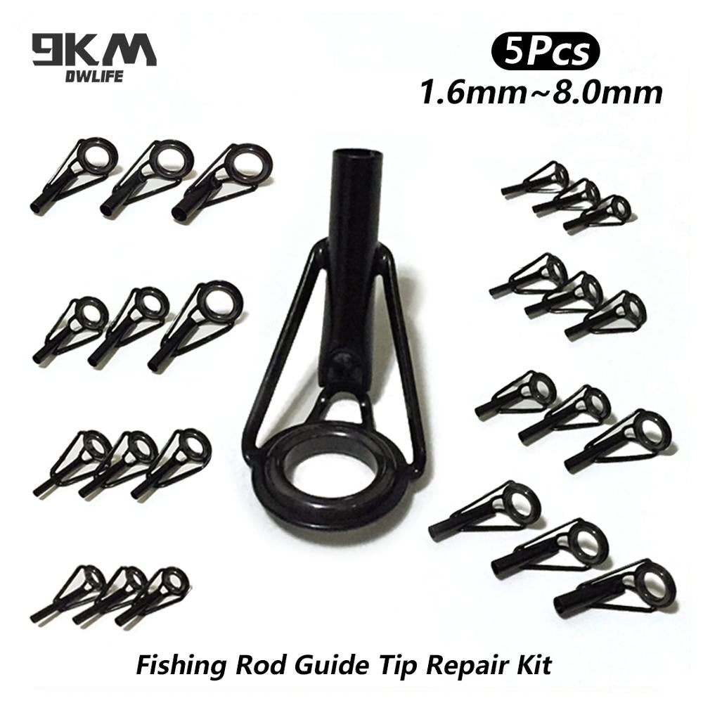 fishing rod tips walmart Black 5Pcs Fishing Rod Tip Guides 6#~16#