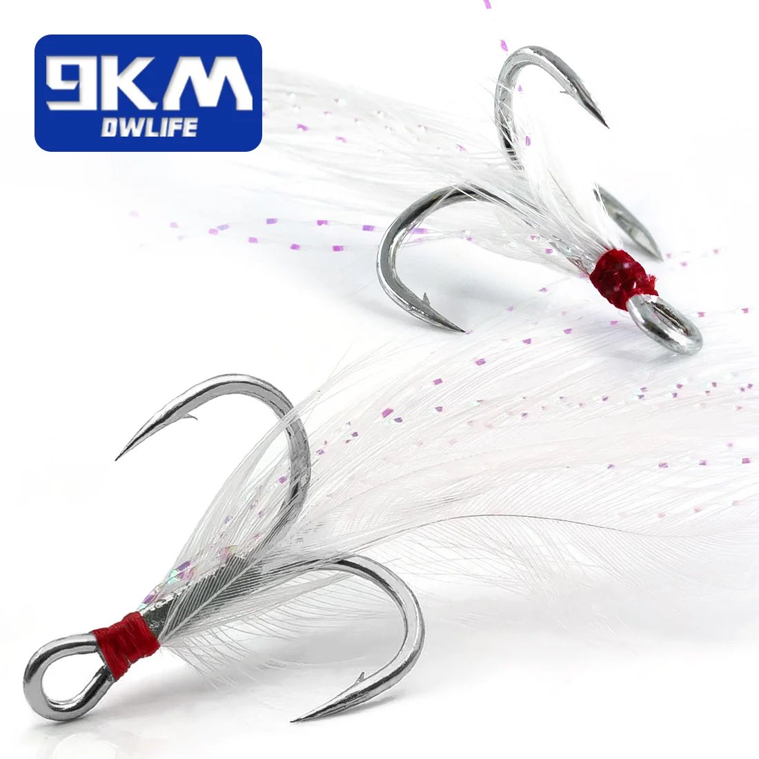 feather hooks fishing Fishing Treble Hooks 15~60Pcs Fishing Feather Hooks Crankbaits Lures R