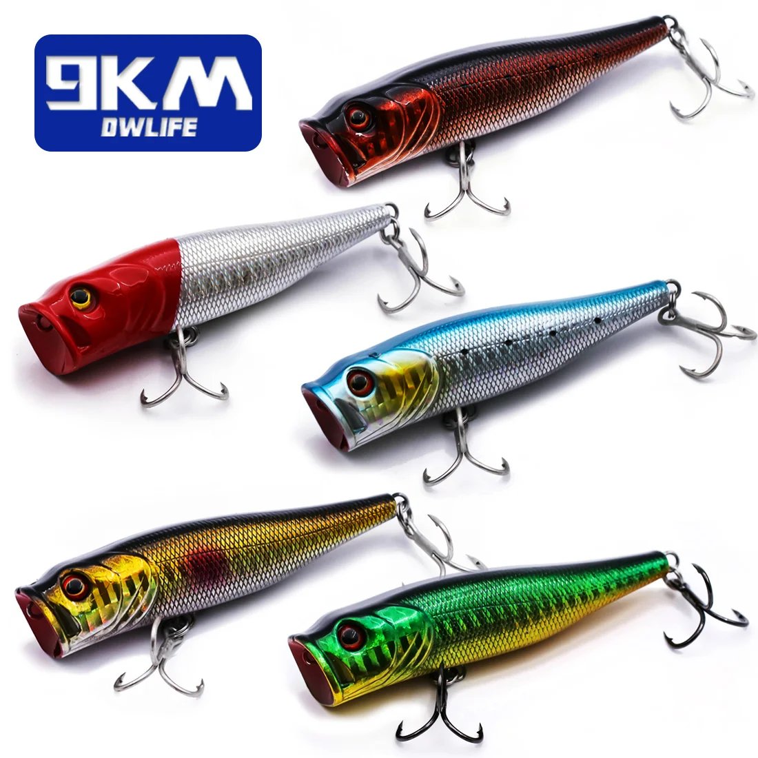 Popper Fishing Lures Saltwater 7~9cm Striper Pike Salmon Lures Bass To