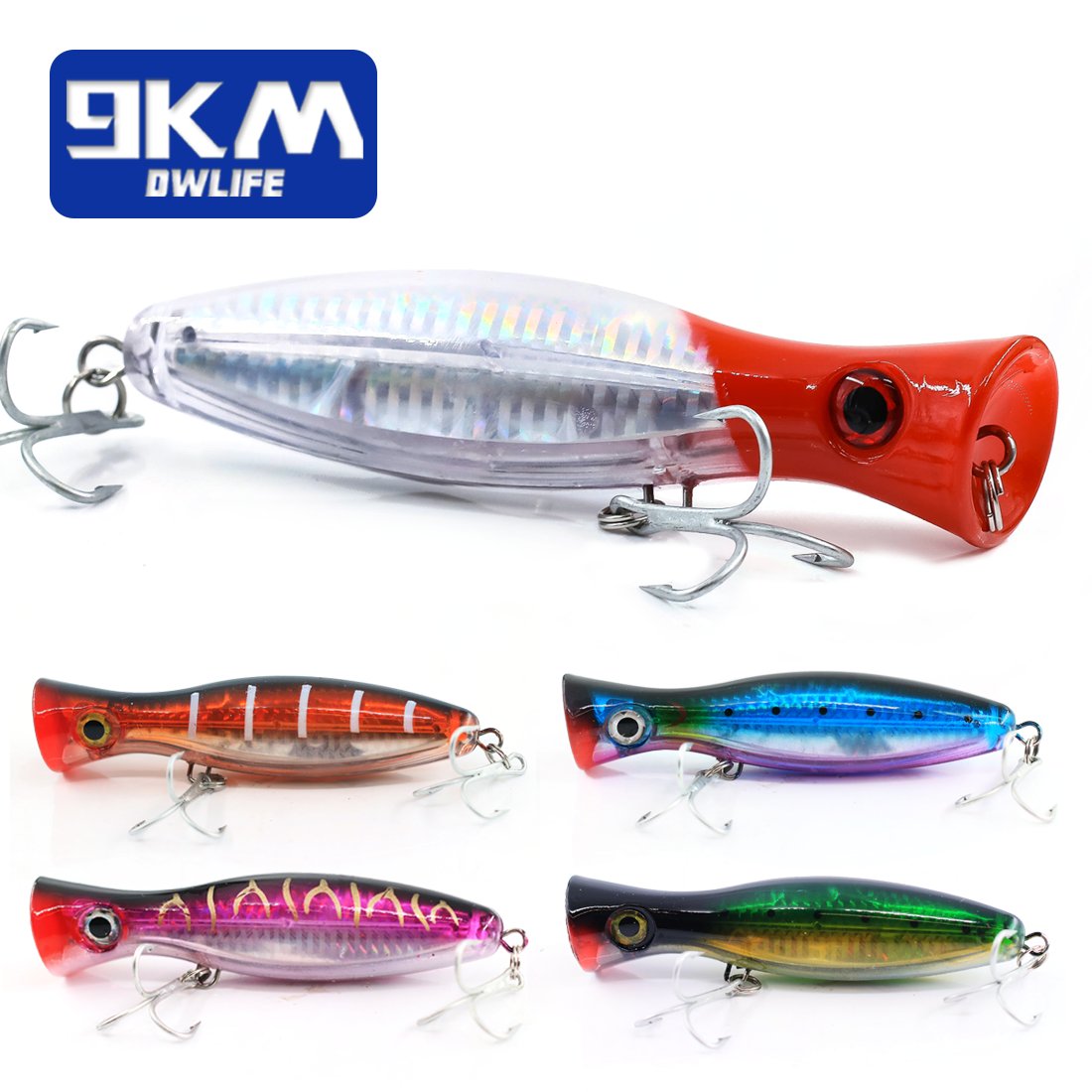13cm Popper Fishing Lure Saltwater Topwater Popper Lures with Treble H – 9km-dwlife 13cm Popper Fishing Lure Saltwater Topwater Popper Lures with Treble H – 9km-dwlife