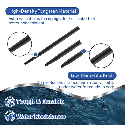 9KM Tungsten Rig Sleeve 10pcs Anti Tangle Sleeves Hair Rig Lead Weight Sinking Carp Accessories