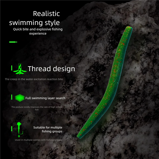 Soft Fishing Worm Lures for Bass Plastic Worm Stick Baits