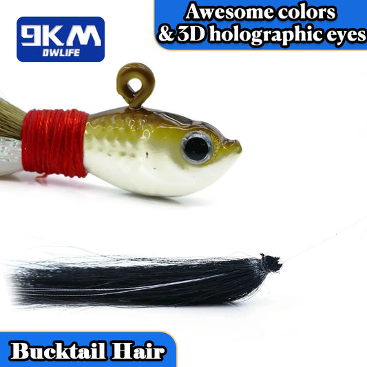 Fishing Lure Bucktail Jigs Saltwater Bait Crappie jig Marabou Feather Fishing Lure