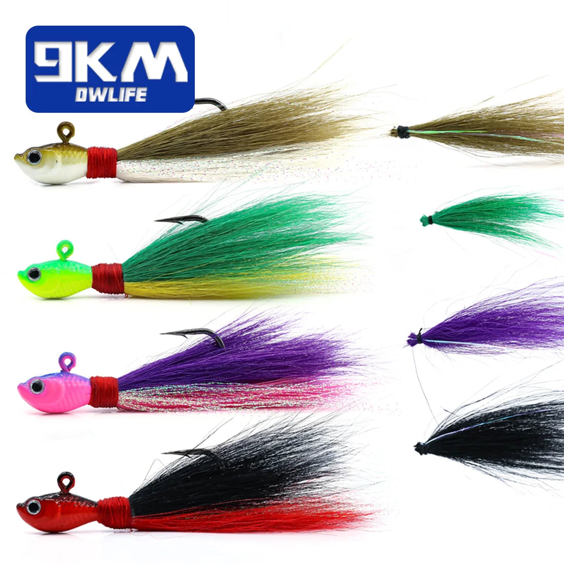 bucktail fishing lure Fishing Lure Bucktail Jigs Saltwater Bait Crappie jig Marabou Feather