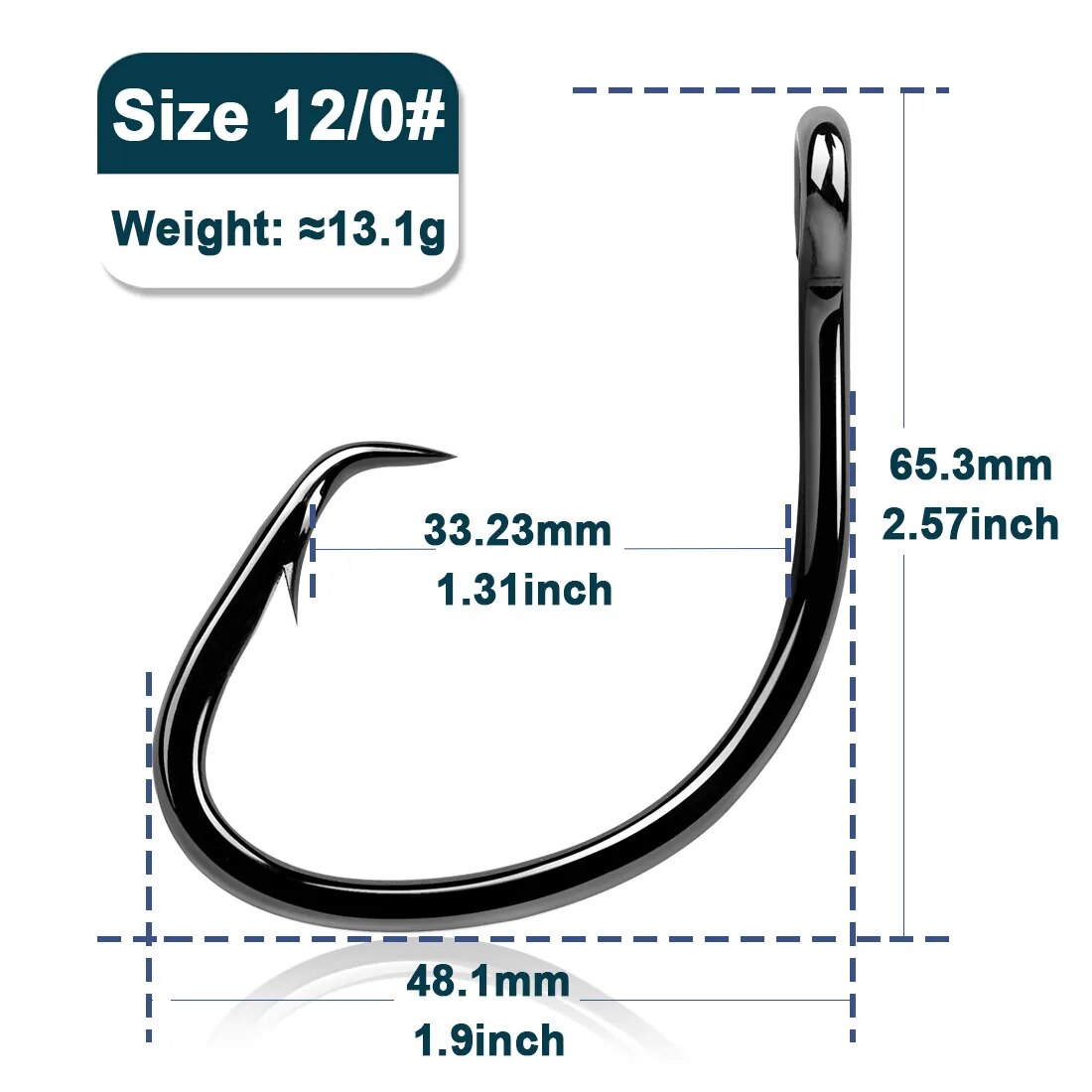 Circle Hooks Offset 3X Strong Wide Gap
