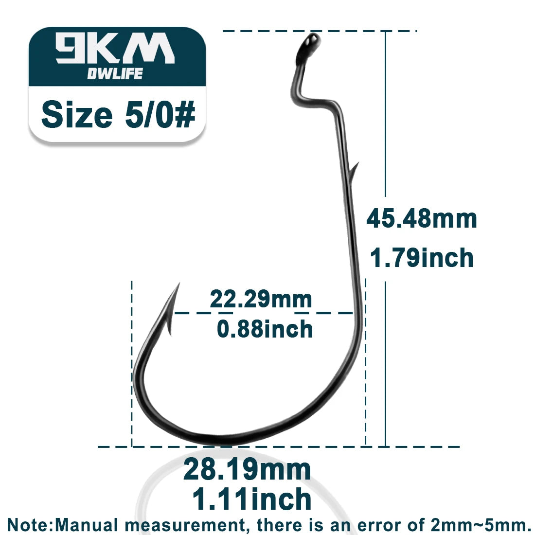 EWG Hooks for Bass Fishing Worm Hook 25~100Pcs Texas Rig Carolina Rigging for Soft Bait Jig for Bass Trout Saltwater Freshwater