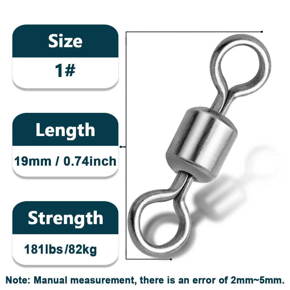 Fishing Swivels 25~100Pcs Stainless Steel Rolling Barrel Swivels Fishing Line Connector Micro Swivel Solid Rings Fishing Tackle