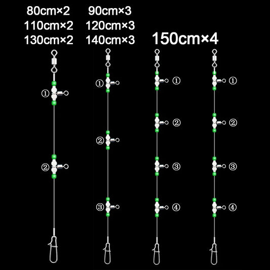 3 Way Swivel Hook Connectors Fishing Rig Set