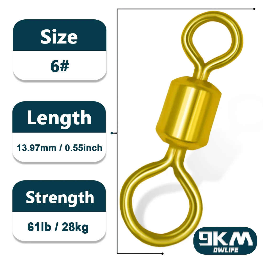 Fishing Rolling Swivels 50~200Pcs Gold Saltwater Fishing Swivel Snap Connector Freshwater High Strength Micro Swivels Tackle