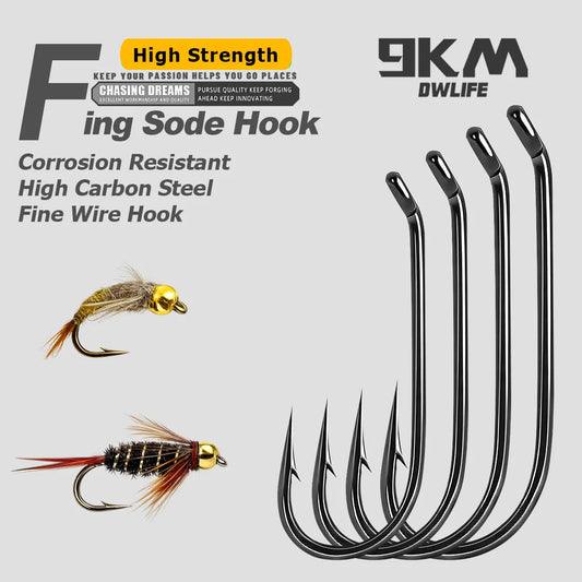 Fly Fishing Hook 25-100pcs Fly Hook for Dry Wet Nymph Streamers Flies Curved Fishing Hook