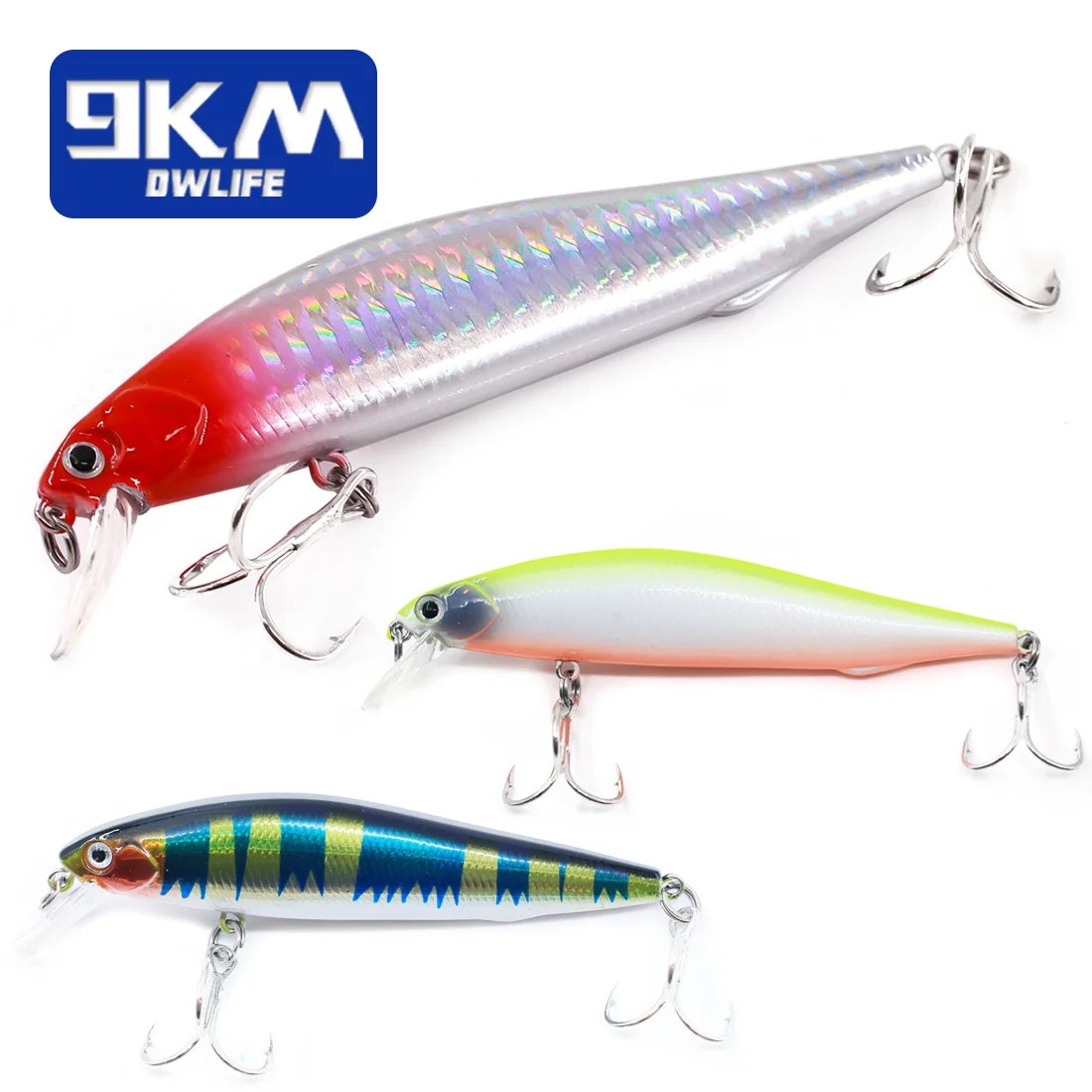 Sinking Fishing Lures 5~14.5g Hard Bait Minnow Lure with Treble Hook F 9km-dwlife Sinking Fishing Lures 5~14.5g Hard Bait Minnow Lure with Treble Hook F 9km-dwlife