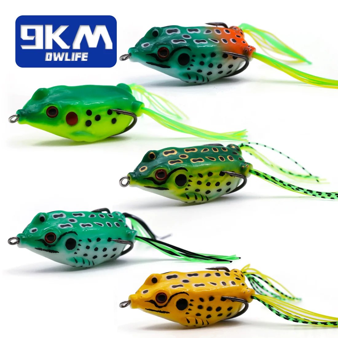bass frog lures Topwater Frog Lures 6~14g Fishing Lures Bass PVC Fork Tail Frog Artifi – 9km-dwlife