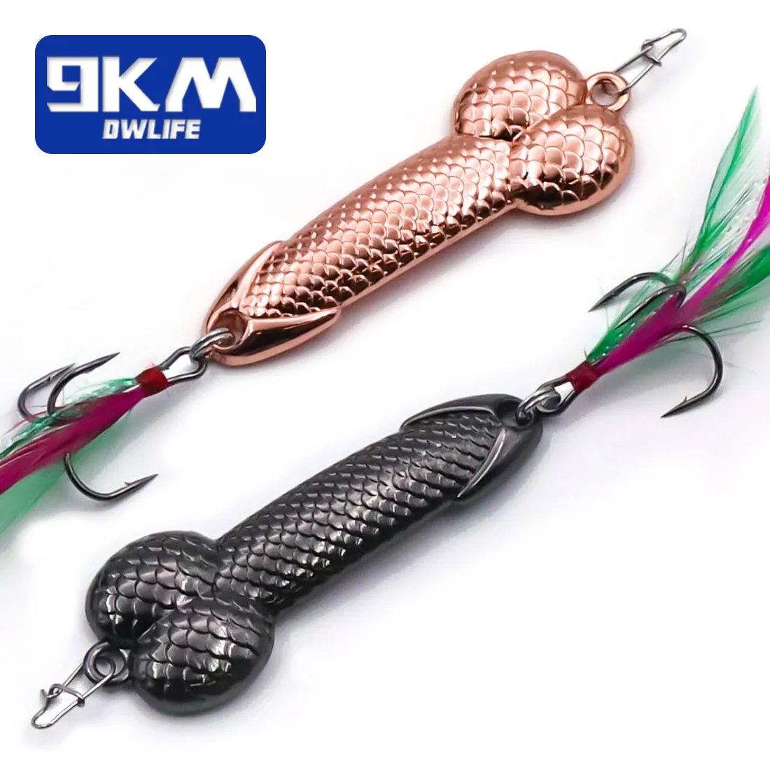 Wobble Fishing Lures Spoon Lure Hard Metal Feather Bait Treble Hooks B 9km-dwlife Wobble Fishing Lures Spoon Lure Hard Metal Feather Bait Treble Hooks B 9km-dwlife