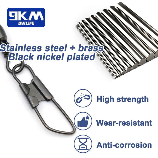 Double Fishing Snap Swivels 25~100Pcs Stainless Steel Safety Snaps Fishing Barrel Swivels Clips Connector Saltwater Tackle