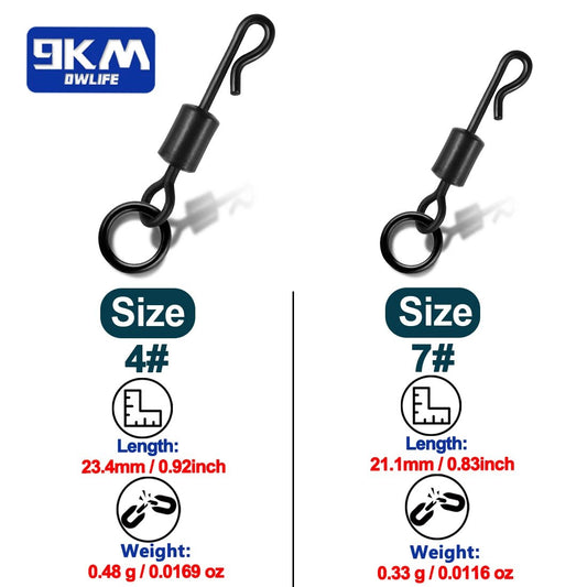 Carp Fishing Snap Swivels 15~30Pcs Quick Change Swivel Solid Ring