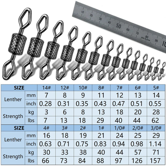 Fishing Barrel Swivels 25~100Pcs Rolling Swivel Fishing Line Connector Ball Bearing Swivel Solid Rings Carp Fishing Accessories