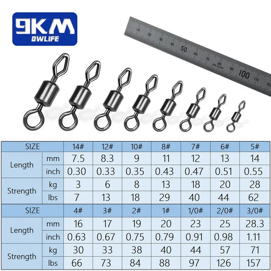 Fishing Rolling Swivels 25~100Pcs Diamond Eye Swivel Fishing Line Connector