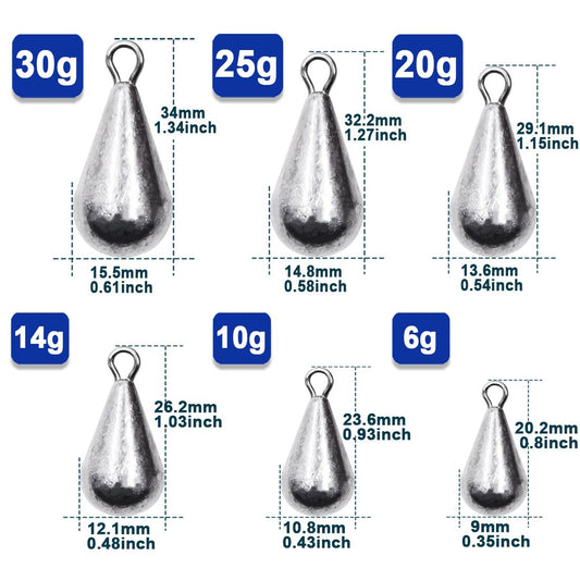Fishing Sinker 10~30Pcs Bass Casting Sinkers