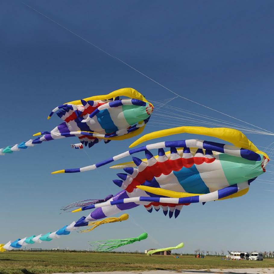 9KM 15M Mallworm Kite Line Laundry Kite Soft Inflatable 30D Ripstop Nylon for Kite Festival with Bag (Accept wholesale)
