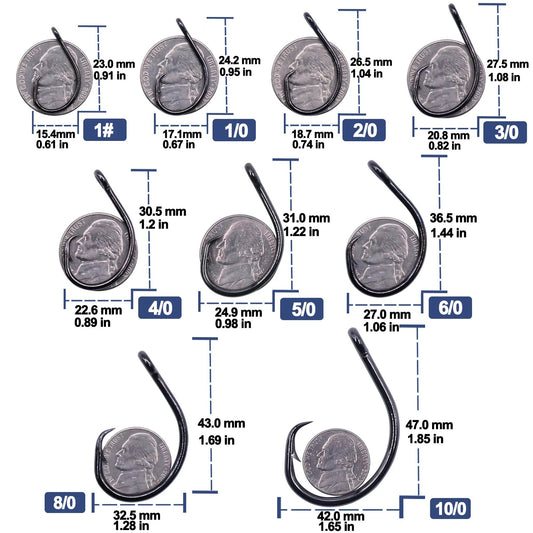 Fishing Circle Hooks Saltwater 25~50Pcs Catfish Hooks