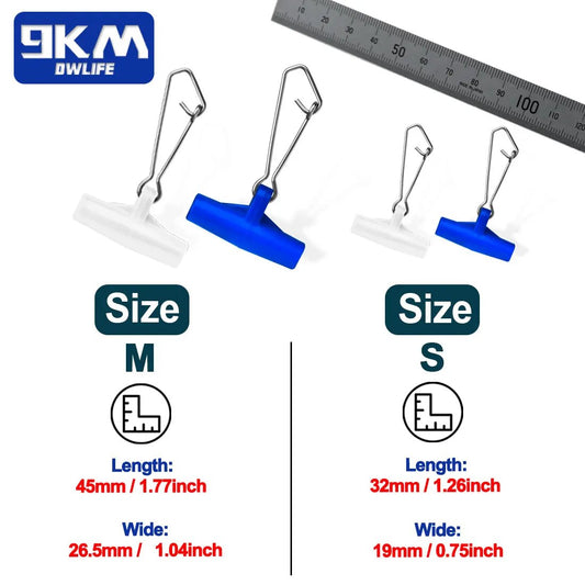 9KM Fishing Line Sinker Slider 25~100Pcs Duo Lock Snaps Slide with Hooked Snap