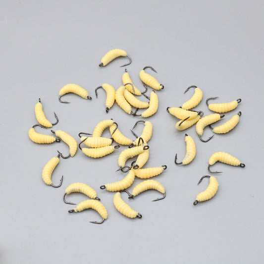 Soft Maggot Baits Fake Bread Worms Fishing Lure