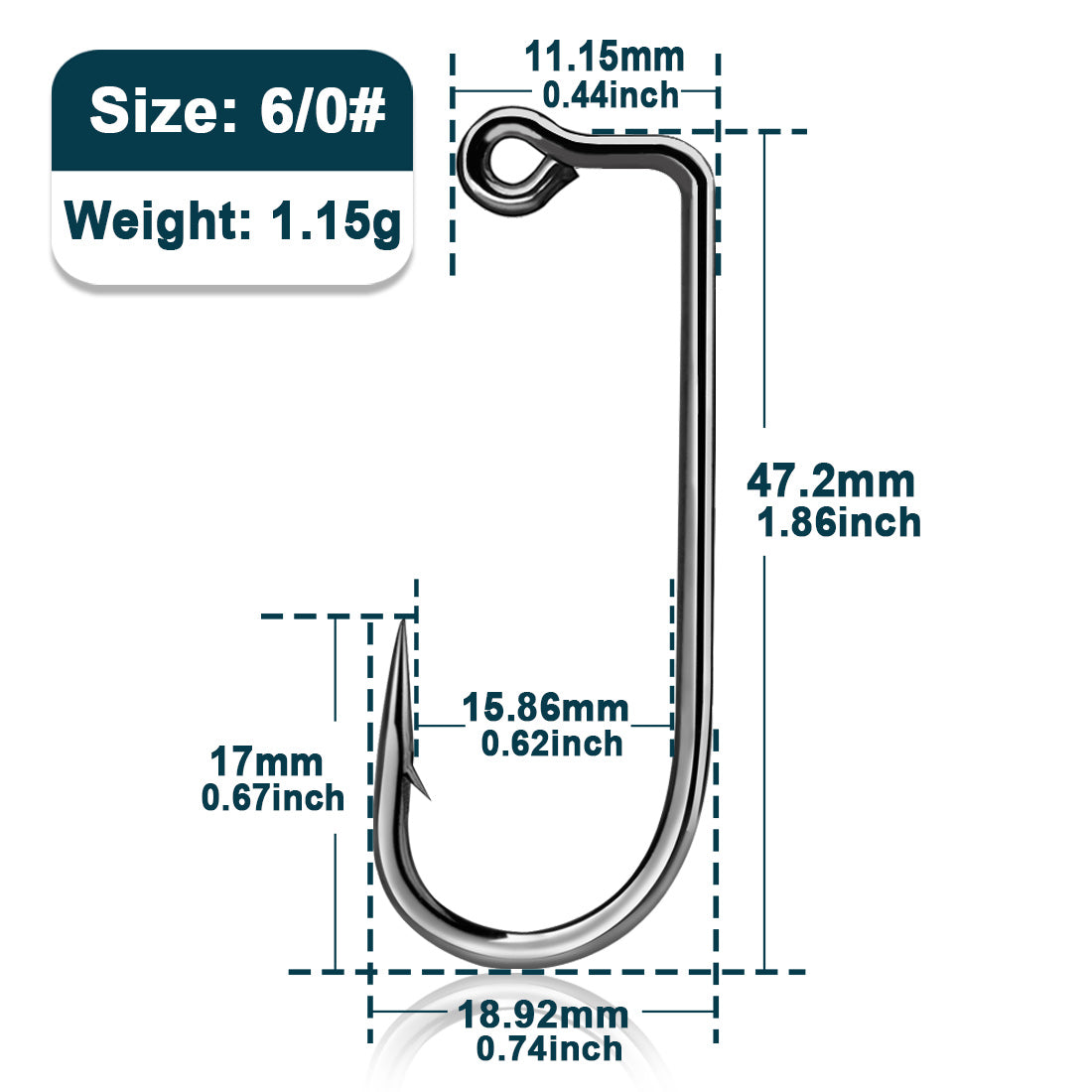 Degree Jig Hook Long Shank Aberdeen Hook