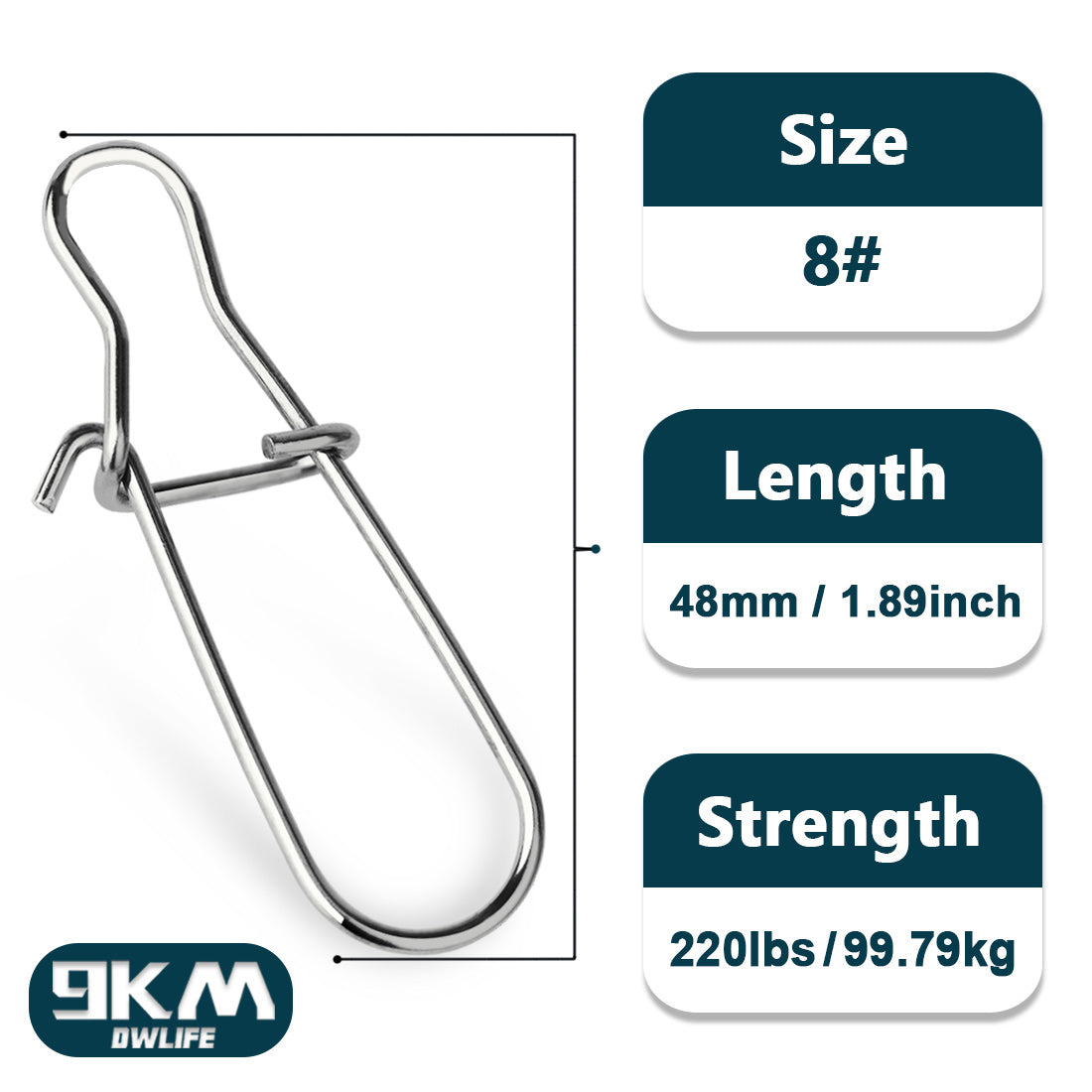 Fishing Snaps Fast Lock Clips Stainless Steel Fishing Connector Tackle Duo lock Clips Fishing Swivels Solid Rings Safety Snaps