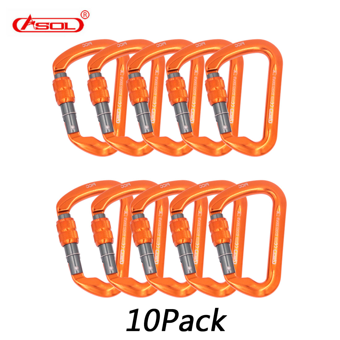 30KN Aluminum Locking Carabiner D-Ring Hook