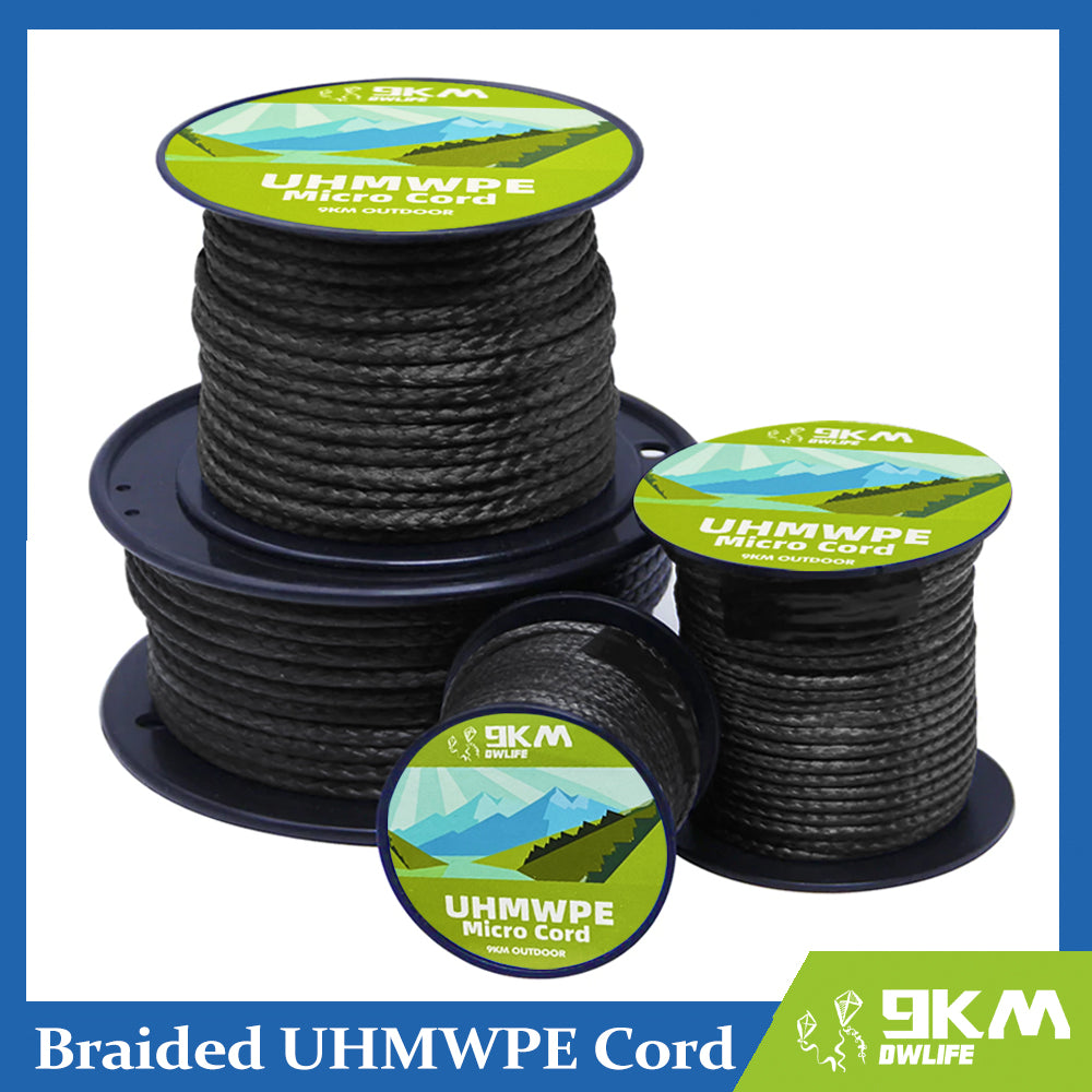 0.8~1.6mm UHMWPE Cord Spectra Line Hollow Braided UV-resistnce Outdoor Repair Spliceable Rope