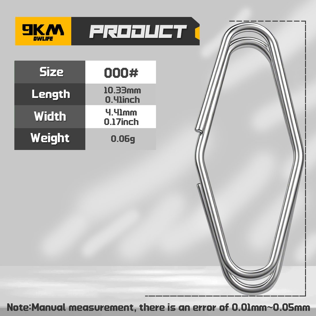 9KM Fishing Snap 50pcs Fishing Power Speed Clip Stainless Steel Snap for Fishing Lure Quick Change Clip