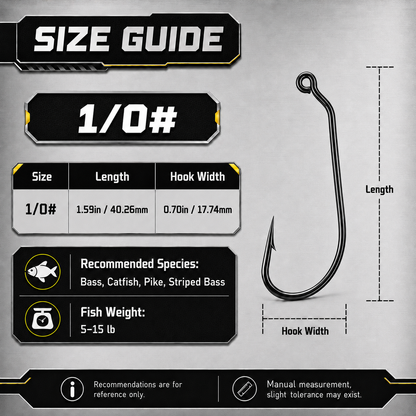 Heavy Duty Worm Hook 25-100pcs EWG Hook for Bass Fishing Soft Worm Plastic Lure Hook