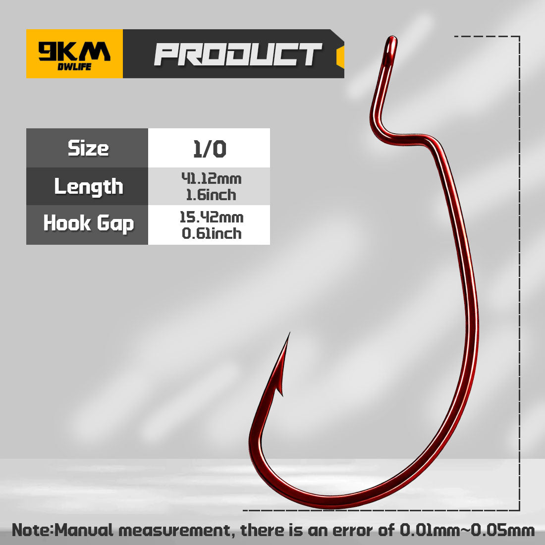 Red EWG Worm Hook 25-100pcs Offset Fishing Hook