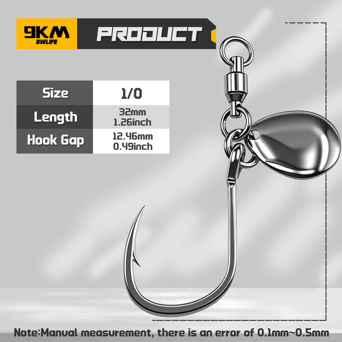 Fishing Hook Big with Swivel&Spoon Live Bait Hook Circle Hooks