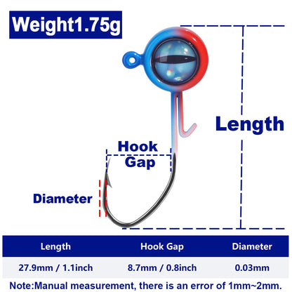 Jig Heads Hook 3D Eyes Fishing Hooks