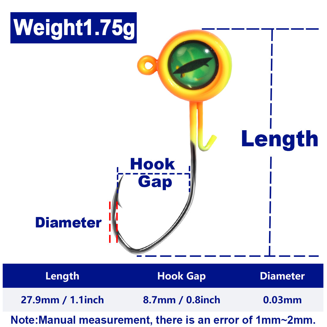 Jig Heads Hook 3D Eyes Fishing Hooks