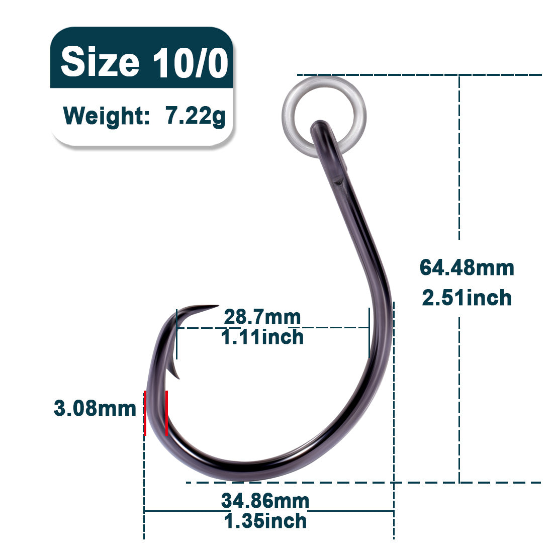 Circle Hooks Fishing with Ringed Eye