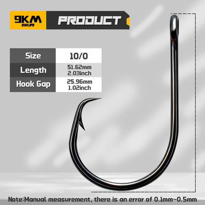 Inline Circle Hook 25-100pcs 3X Strong Sharp Barbed Fishing Hook