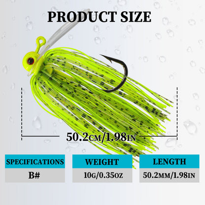 Chatterbait Jig Lure Rubber Jig Lure with PVC Blade
