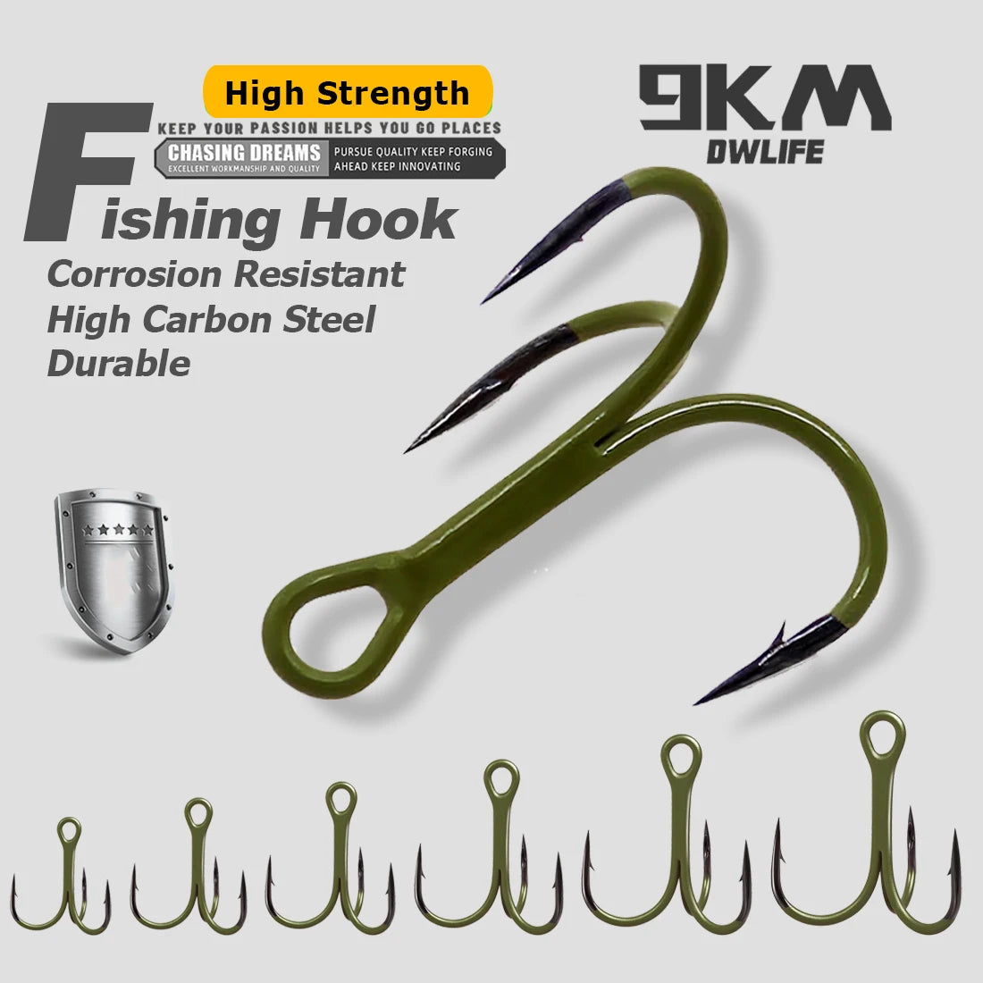 10Pcs Treble Hooks 3X Fishing Triple Hook Sea Fishing Hooks