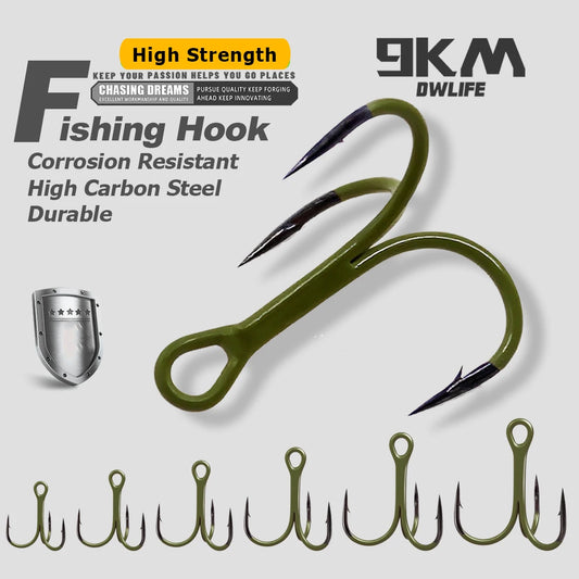 10Pcs Treble Hooks 3X Fishing Triple Hook Sea Fishing Hooks