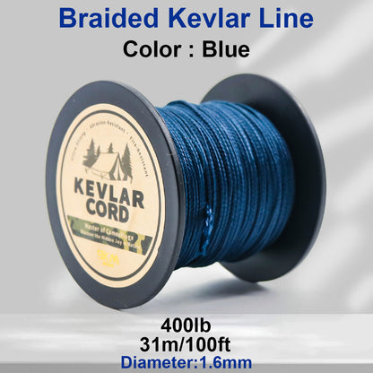 150lb-1500lb Blue Braided Kevlar Line