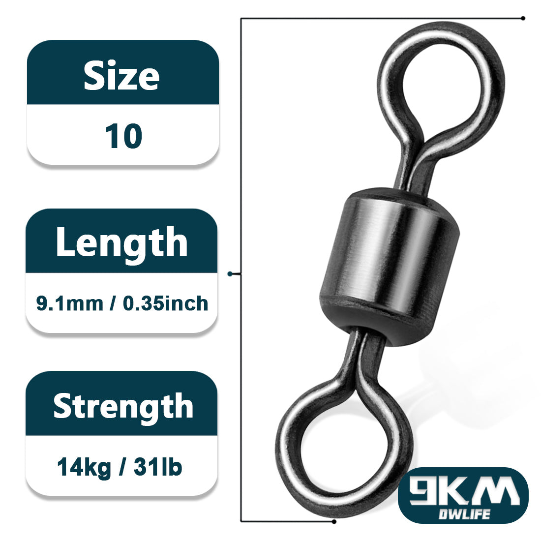 Fishing Rolling Barrel Swivel Tackle 100Pcs Ball Bearing  Gunsmoke Nickel